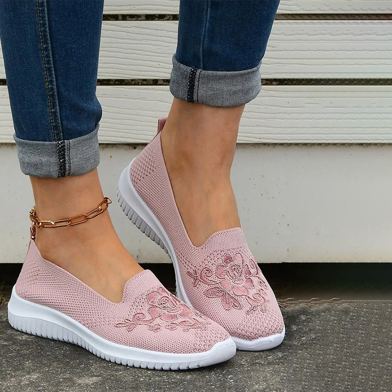 Damen Schuhe mit Blumenstickerei Jully