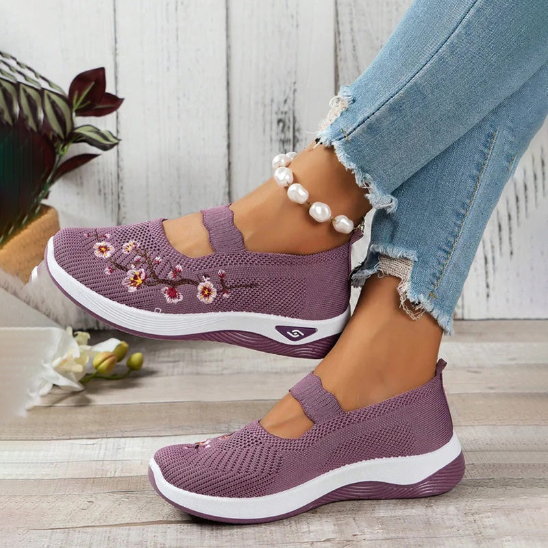 Damen Schuhe mit Blumenstickerei Jully