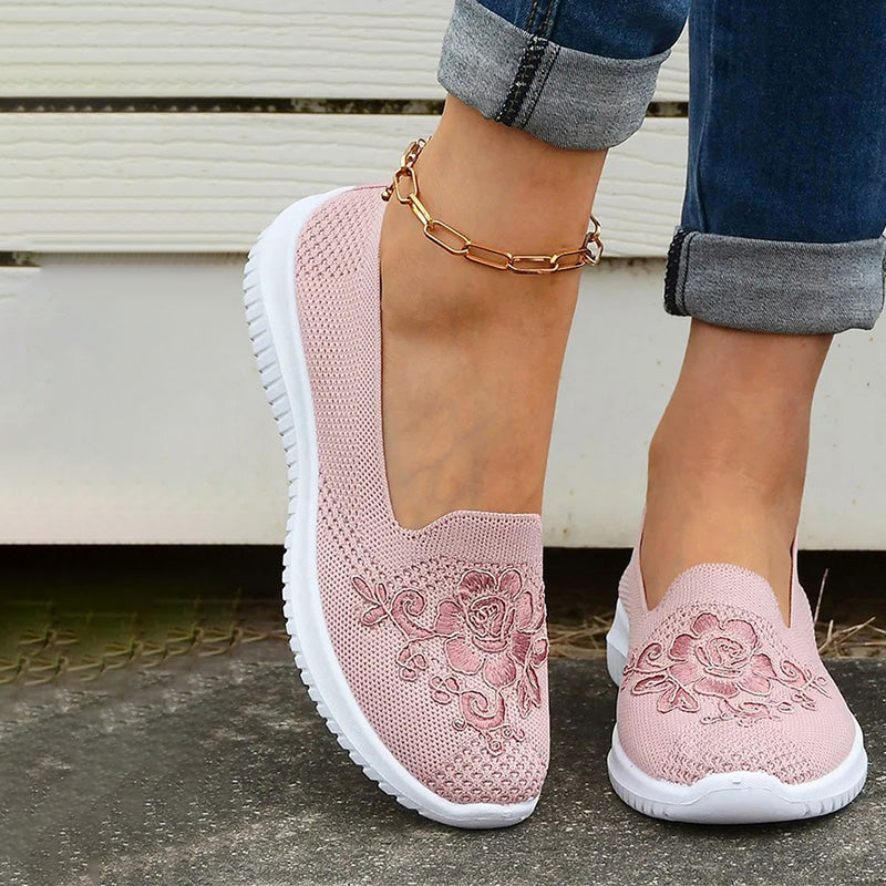 Damen Schuhe mit Blumenstickerei Jully