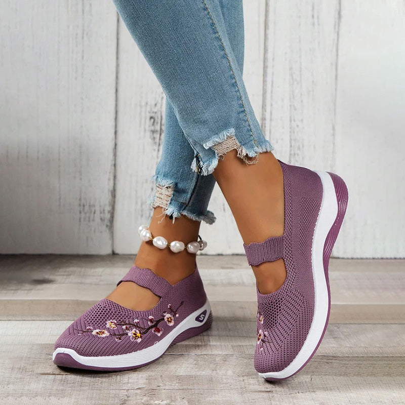 Damen Schuhe mit Blumenstickerei Jully