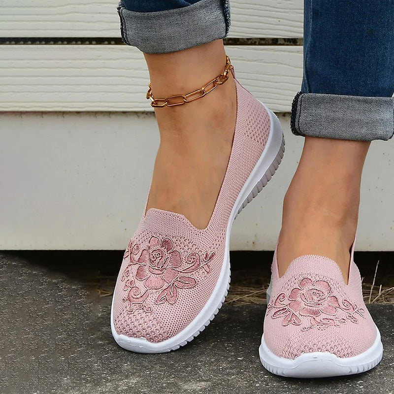 Damen Schuhe mit Blumenstickerei Jully