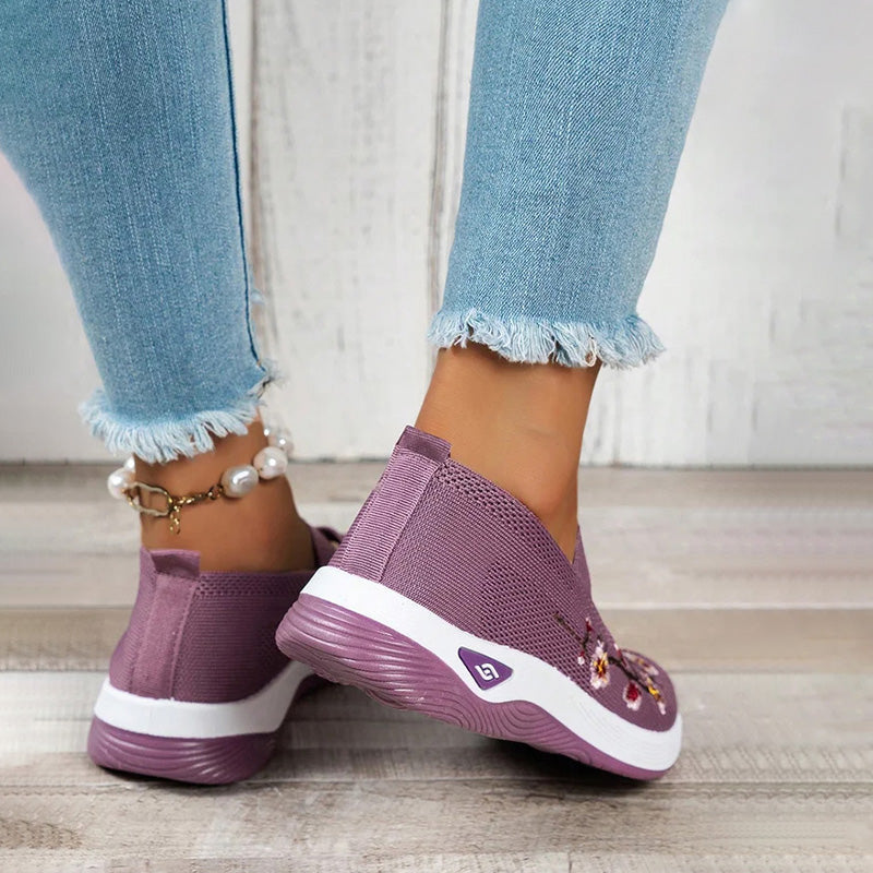 Damen Schuhe mit Blumenstickerei Jully