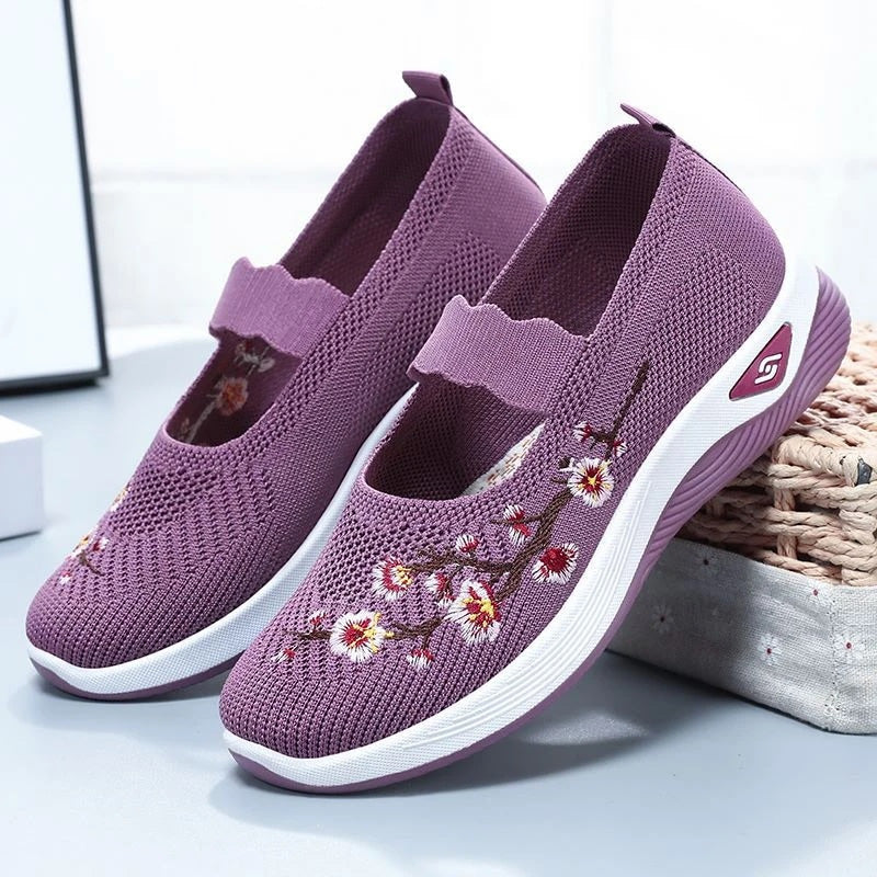 Damen Schuhe mit Blumenstickerei Jully