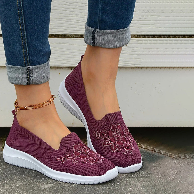 Damen Schuhe mit Blumenstickerei Jully