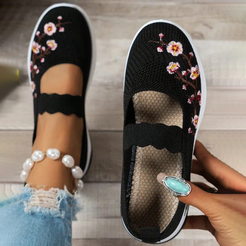 Damen Schuhe mit Blumenstickerei Jully