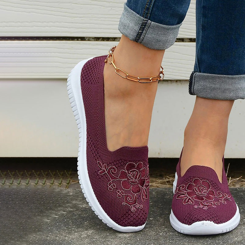 Damen Schuhe mit Blumenstickerei Jully