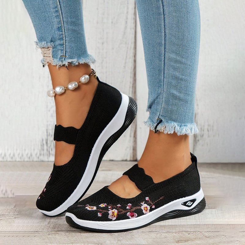 Damen Schuhe mit Blumenstickerei Jully