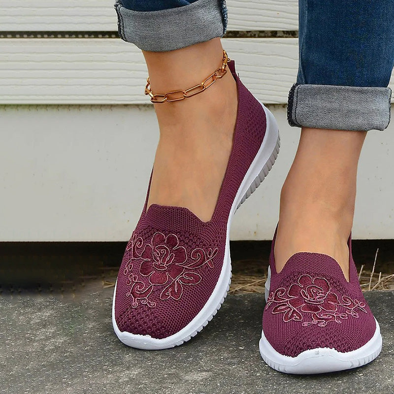 Damen Schuhe mit Blumenstickerei Jully