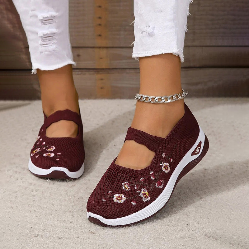 Damen Schuhe mit Blumenstickerei Jully