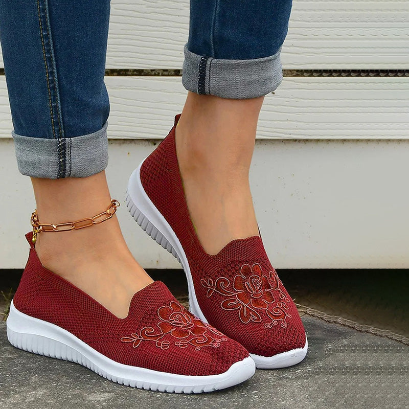 Damen Schuhe mit Blumenstickerei Jully