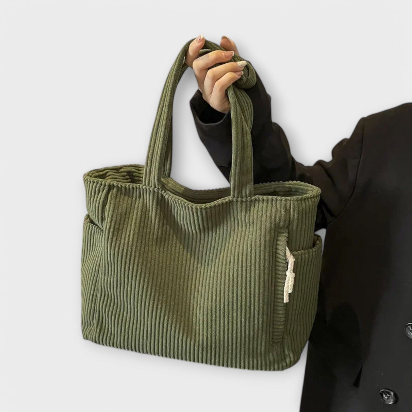 Damen Schultertasche aus Cord mit praktischen Fächern Jully