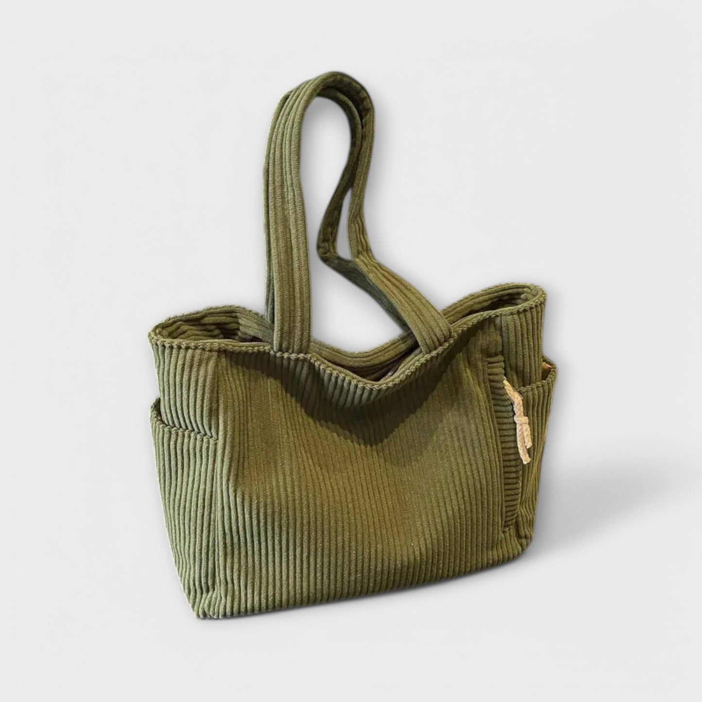 Damen Schultertasche aus Cord mit praktischen Fächern Jully