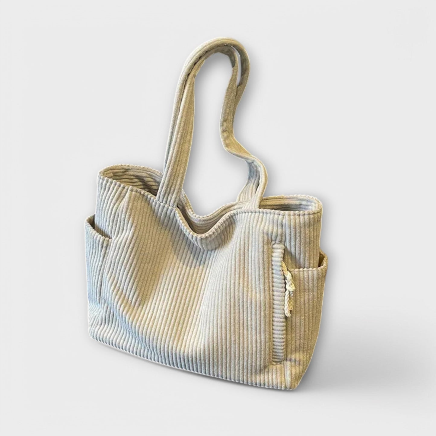 Damen Schultertasche aus Cord mit praktischen Fächern Jully
