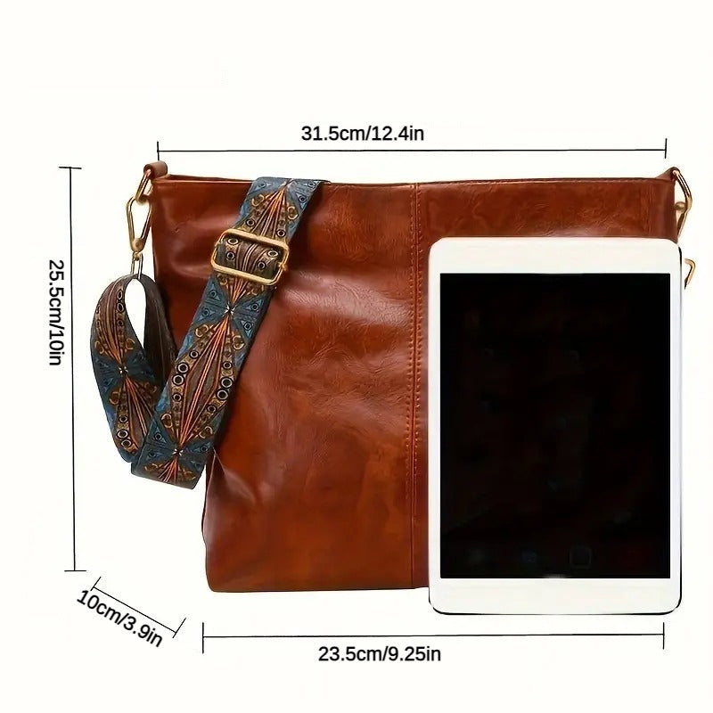 Damen Schultertasche aus PU mit Reißverschluss Jully