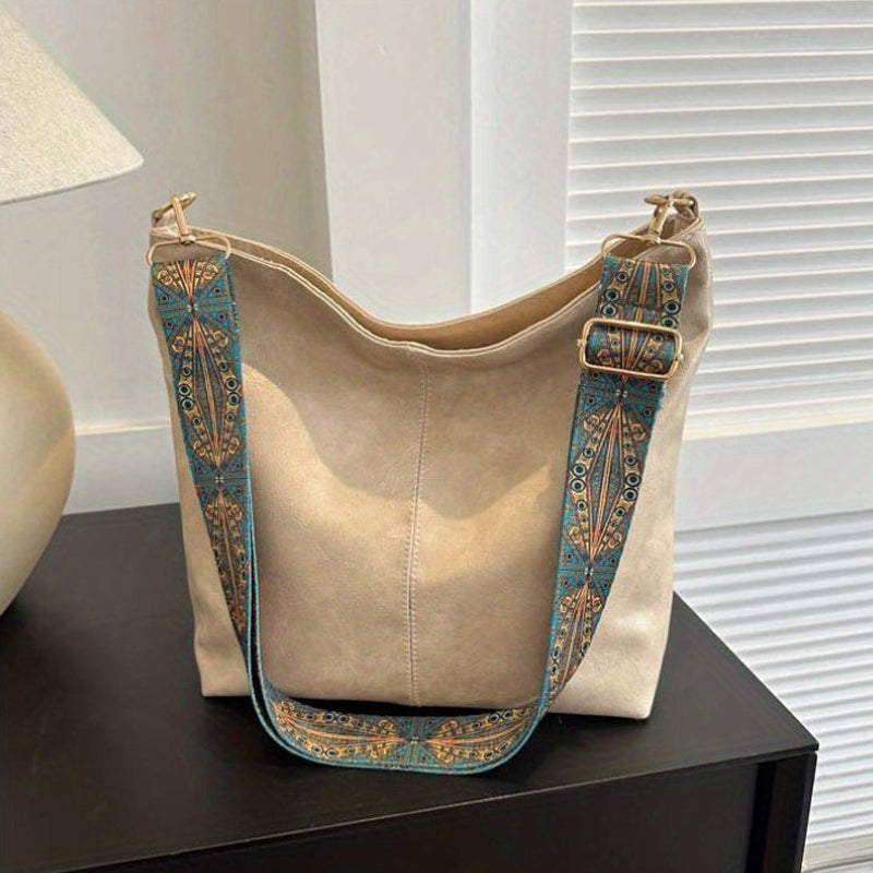 Damen Schultertasche aus PU mit Reißverschluss Jully