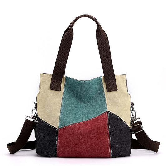 Damen Schultertasche aus Segeltuch mit Kontrastdetails Jully