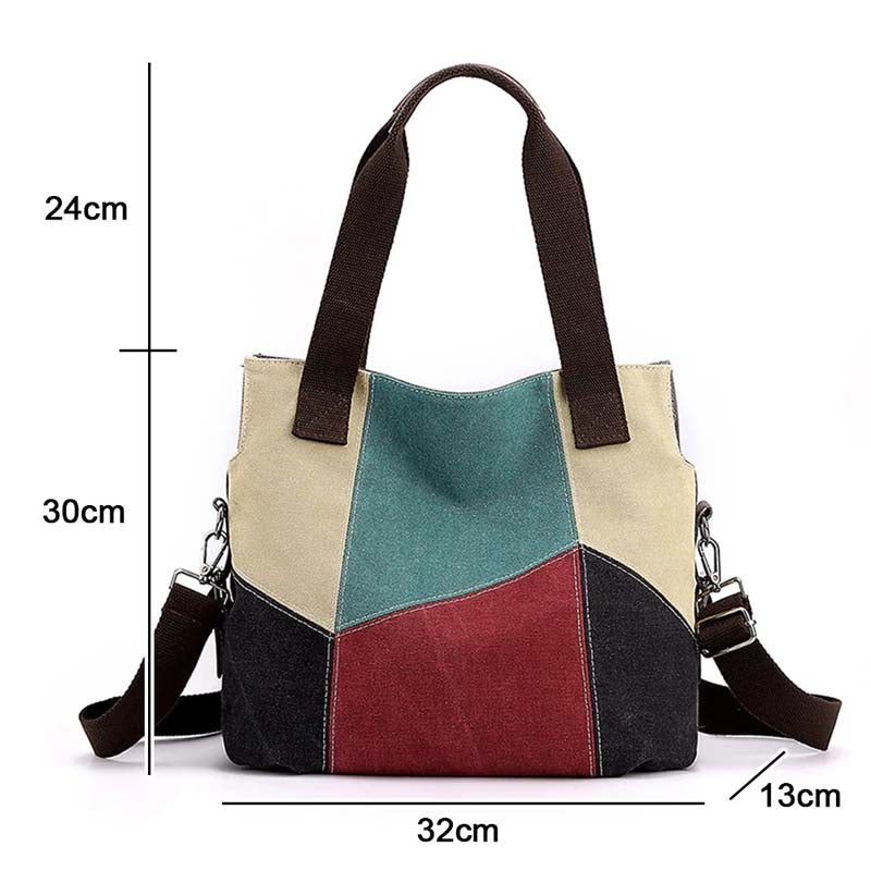 Damen Schultertasche aus Segeltuch mit Kontrastdetails Jully