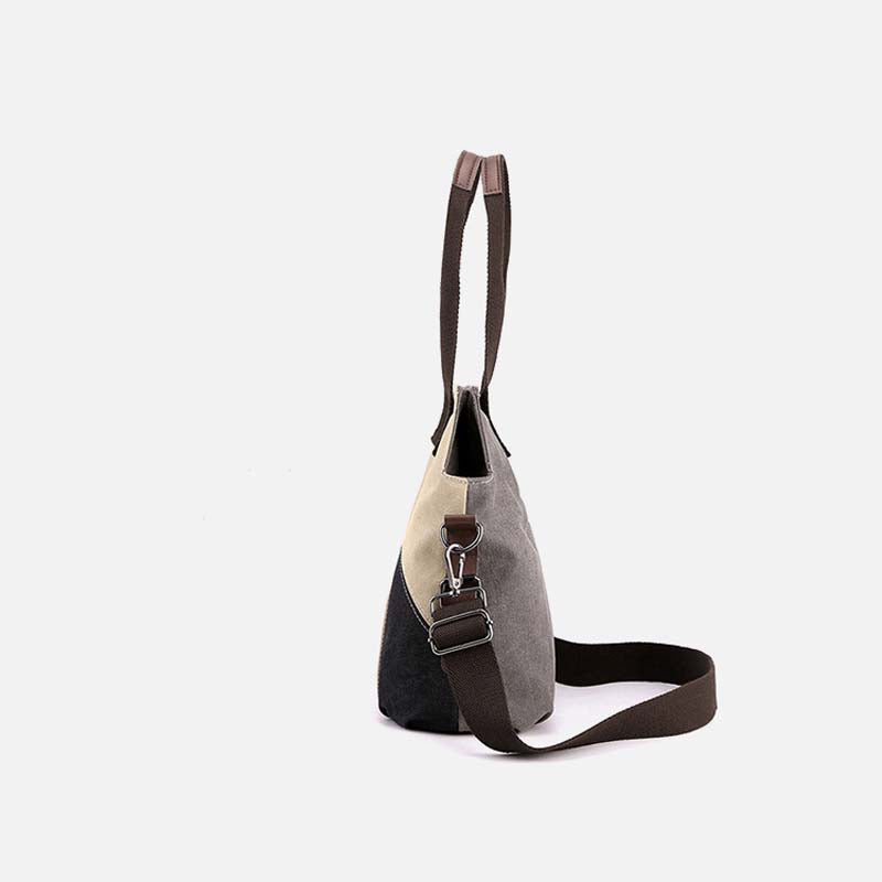Damen Schultertasche aus Segeltuch mit Kontrastdetails Jully