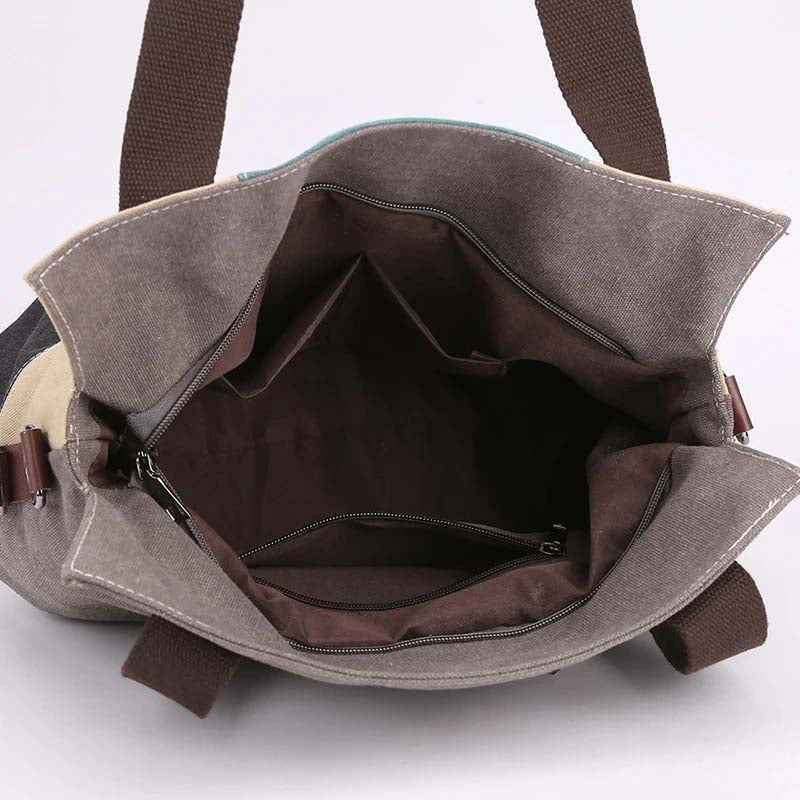 Damen Schultertasche aus Segeltuch mit Kontrastdetails Jully