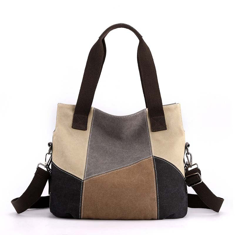 Damen Schultertasche aus Segeltuch mit Kontrastdetails Jully