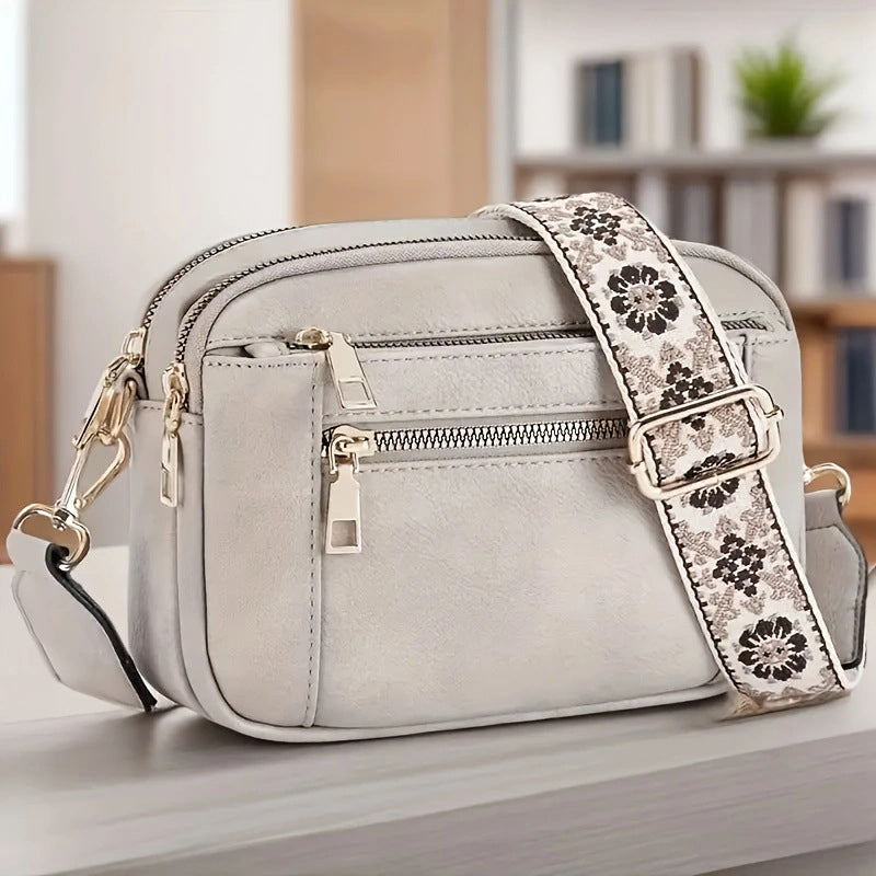 Damen Schultertasche im Bohème-Stil mit Reißverschluss Jully