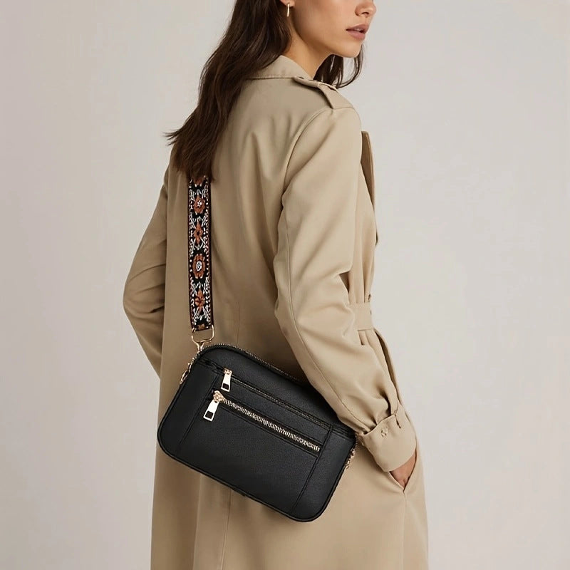 Damen Schultertasche im Bohème-Stil mit Reißverschluss Jully