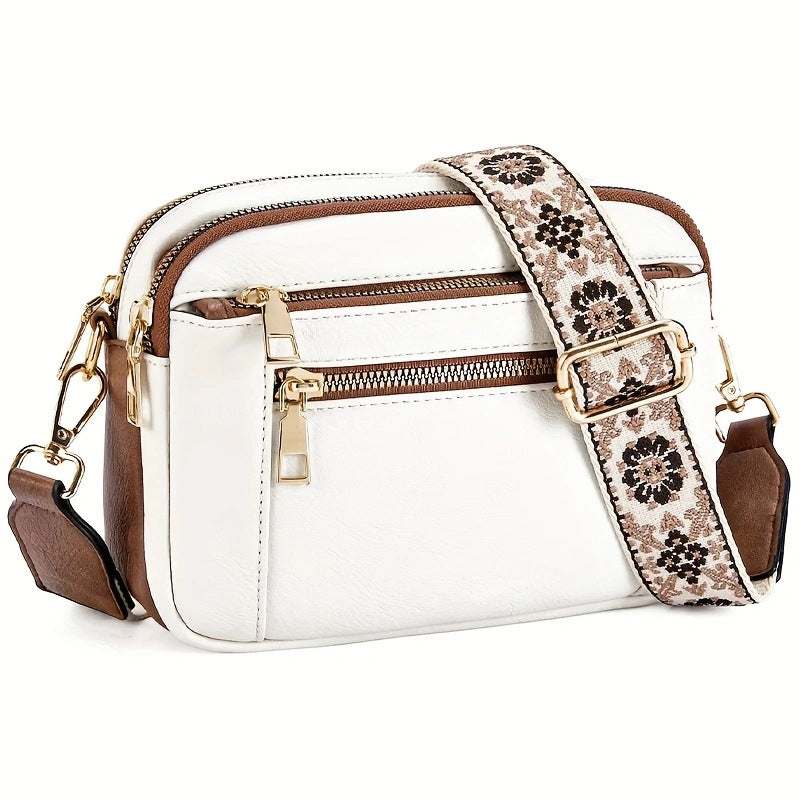 Damen Schultertasche im Bohème-Stil mit Reißverschluss Jully