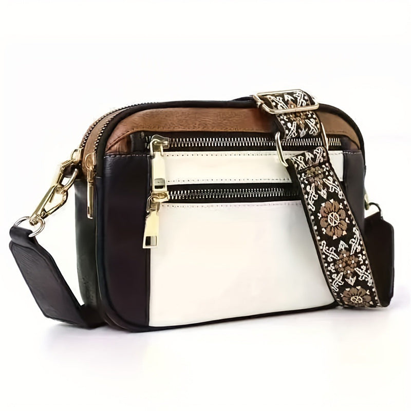 Damen Schultertasche im Bohème-Stil mit Reißverschluss Jully