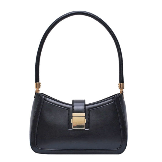 Damen Schultertasche mit Reißverschluss in Schwarz Jully