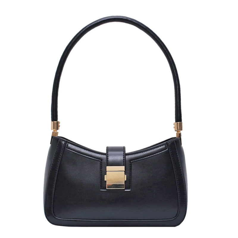 Damen Schultertasche mit Reißverschluss in Schwarz Jully