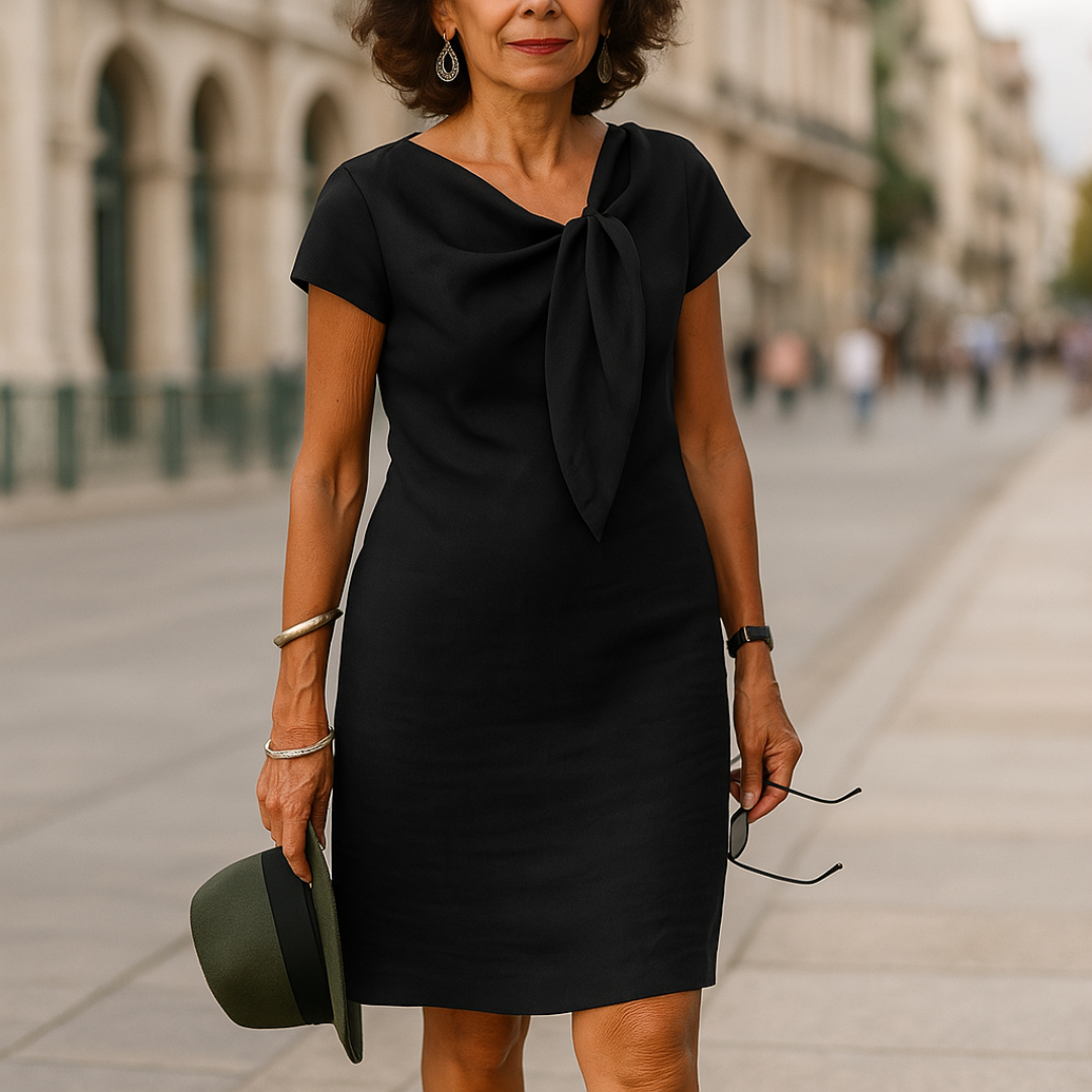 Damen Shiftkleid mit Schleifendetail in sanften Tönen Jully