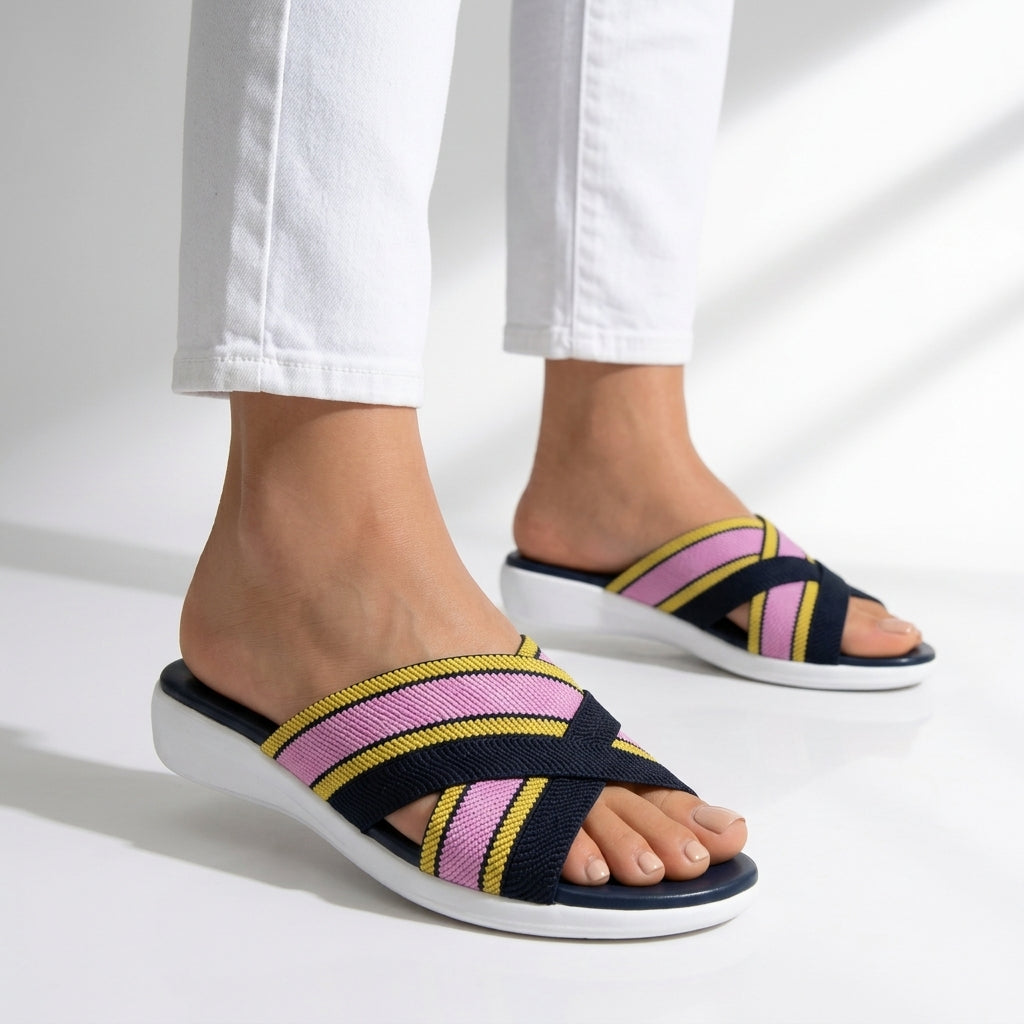 Damen Slide-Sandalen mit gewebtem Obermaterial Jully