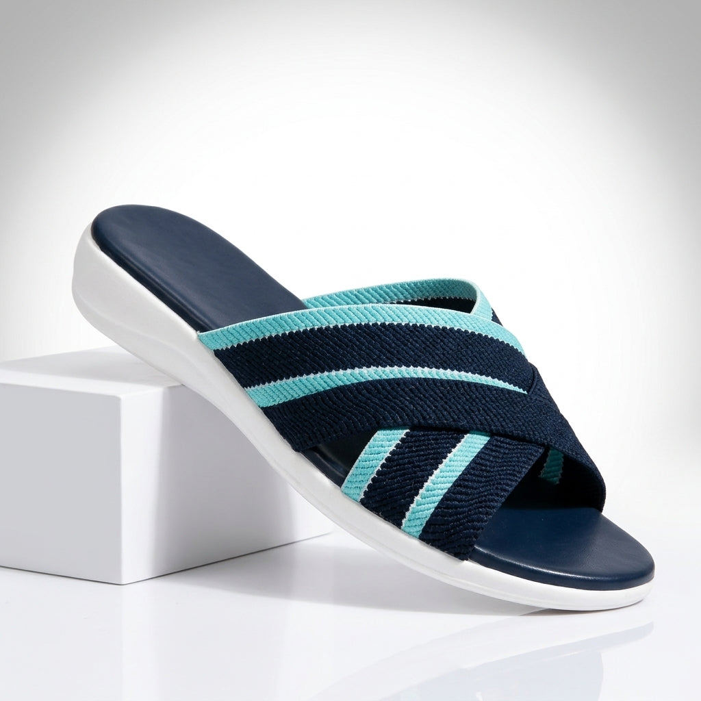 Damen Slide-Sandalen mit gewebtem Obermaterial Jully