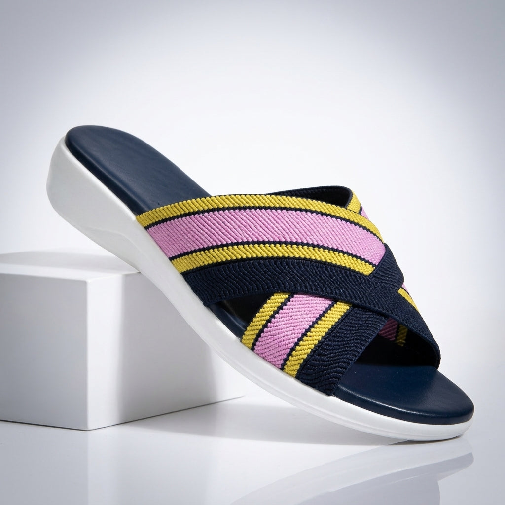 Damen Slide-Sandalen mit gewebtem Obermaterial Jully