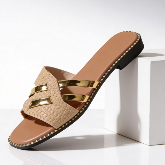 Damen Slides mit goldenen Akzenten Jully