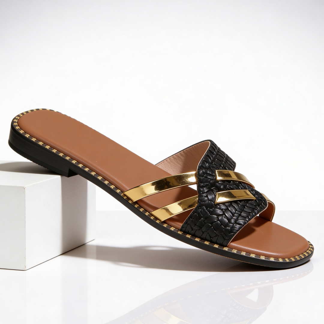 Damen Slides mit goldenen Akzenten Jully