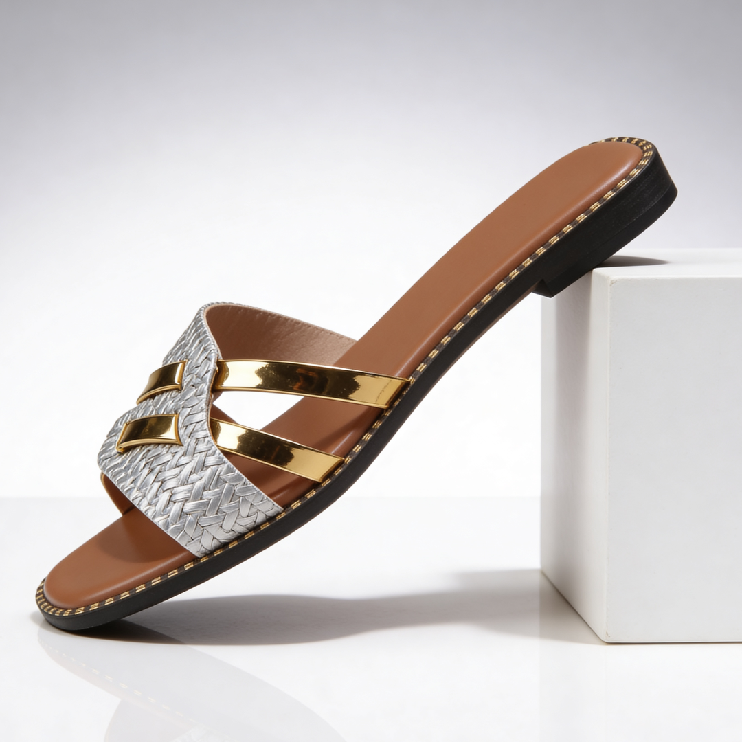 Damen Slides mit goldenen Akzenten Jully