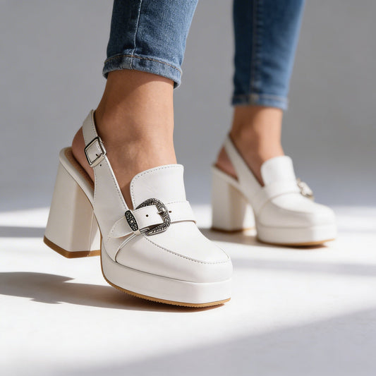 Damen Slingback-Heels mit Verstellbarem Schnallenriemen Jully