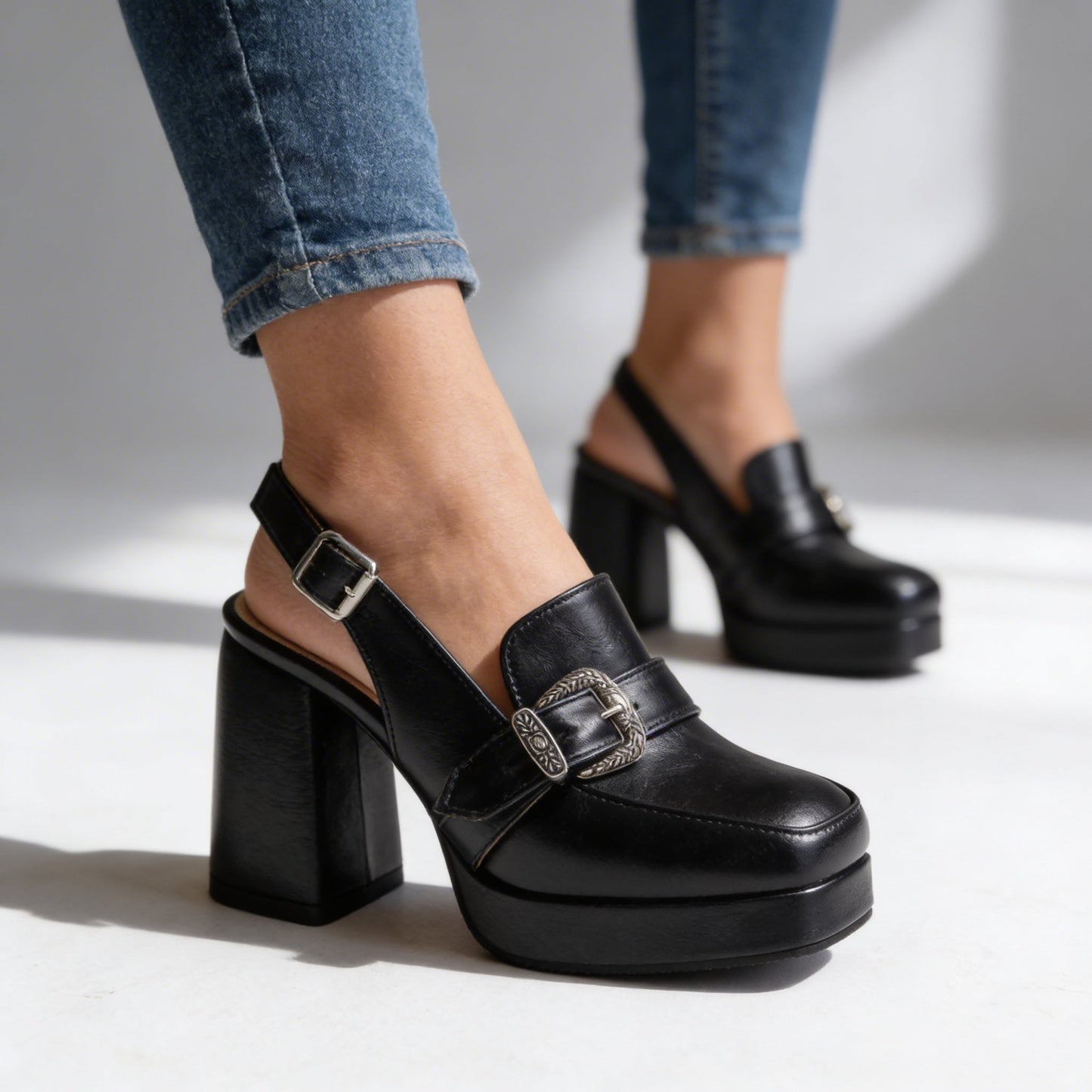 Damen Slingback-Heels mit Verstellbarem Schnallenriemen Jully