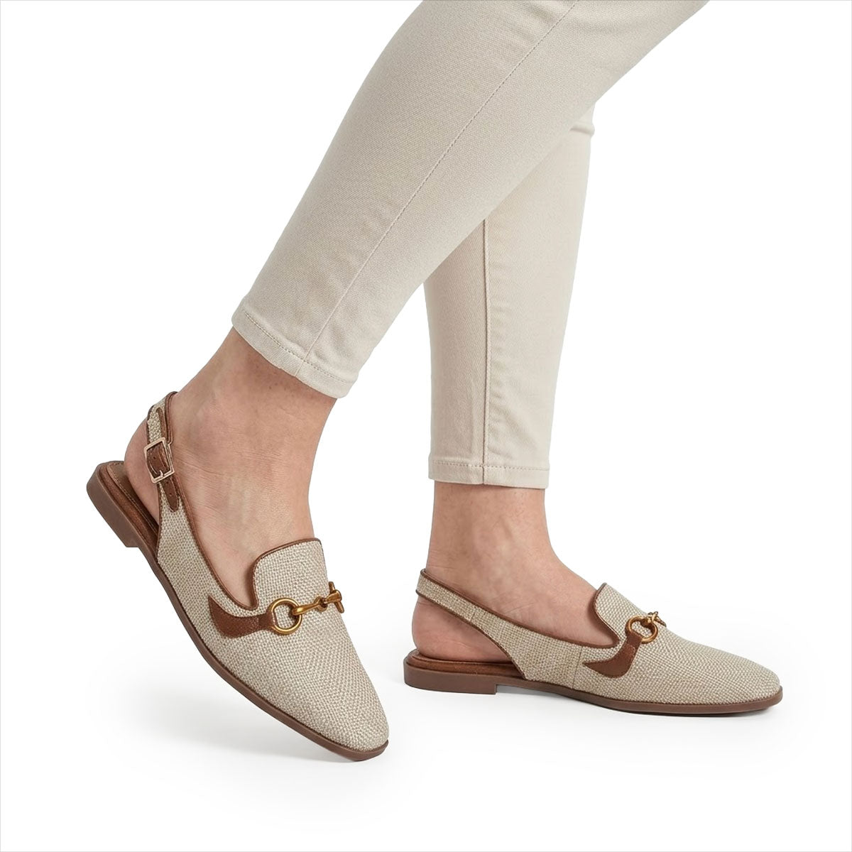 Damen Slingback Loafers mit Horsebit-Schnalle Jully