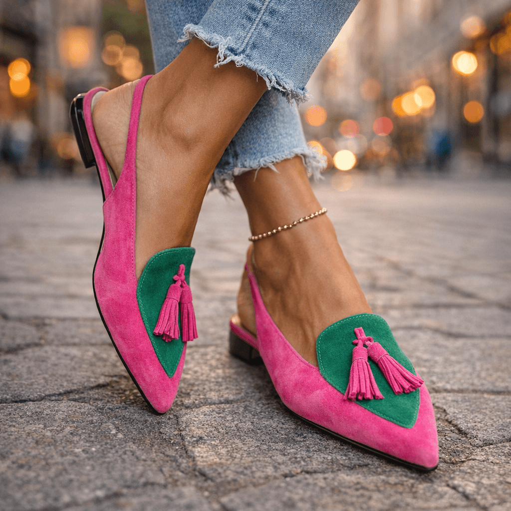 Damen Slingpumps aus Wildleder mit gepolsterter Sohle Jully