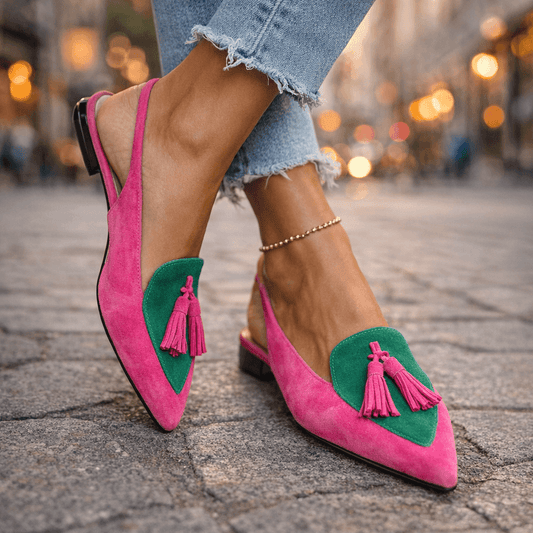 Damen Slingpumps aus Wildleder mit gepolsterter Sohle Jully
