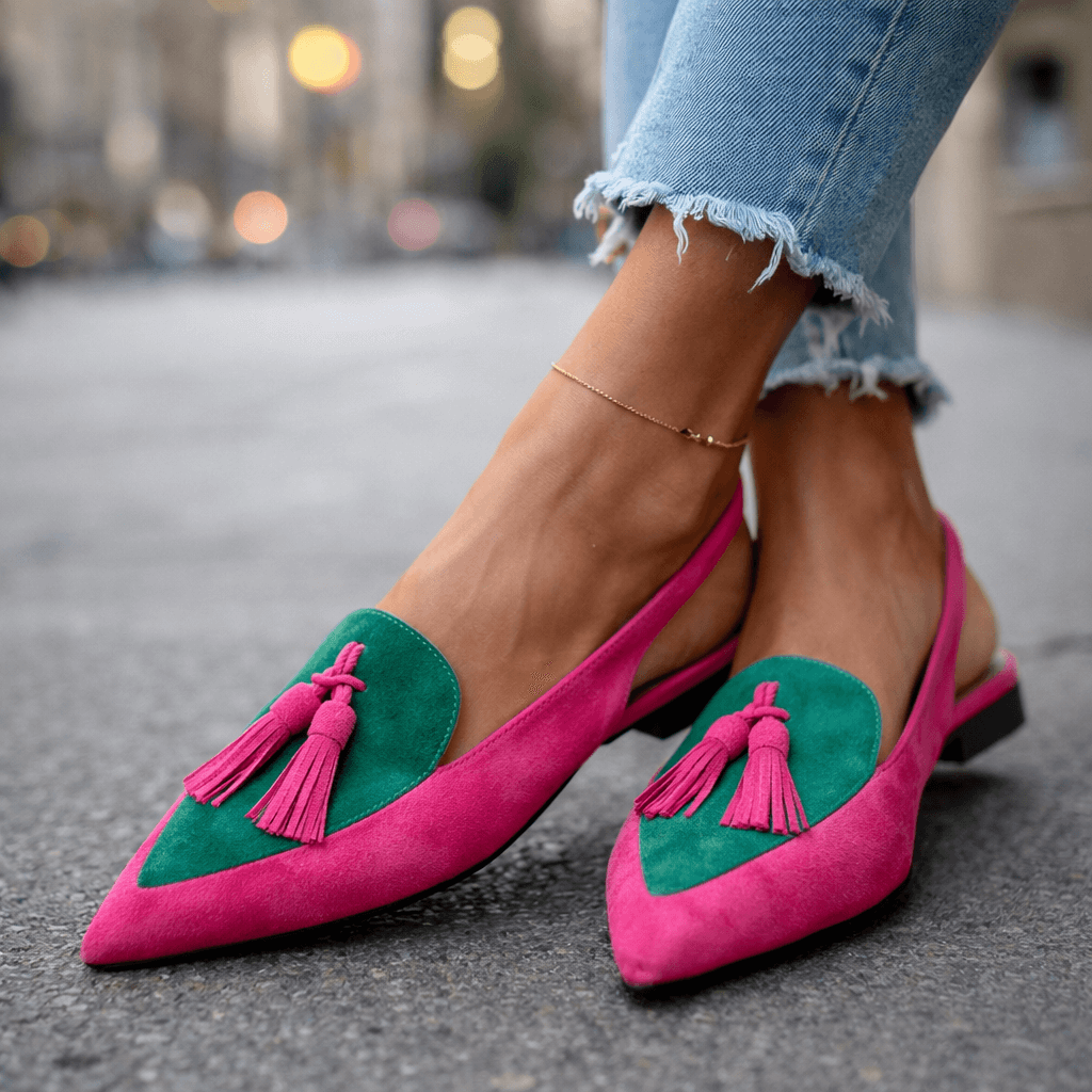 Damen Slingpumps aus Wildleder mit gepolsterter Sohle Jully