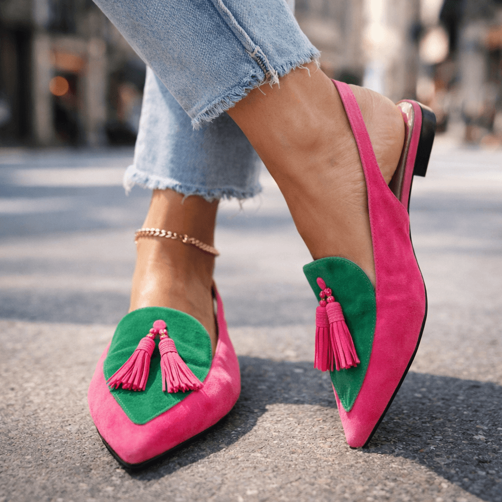 Damen Slingpumps aus Wildleder mit gepolsterter Sohle Jully