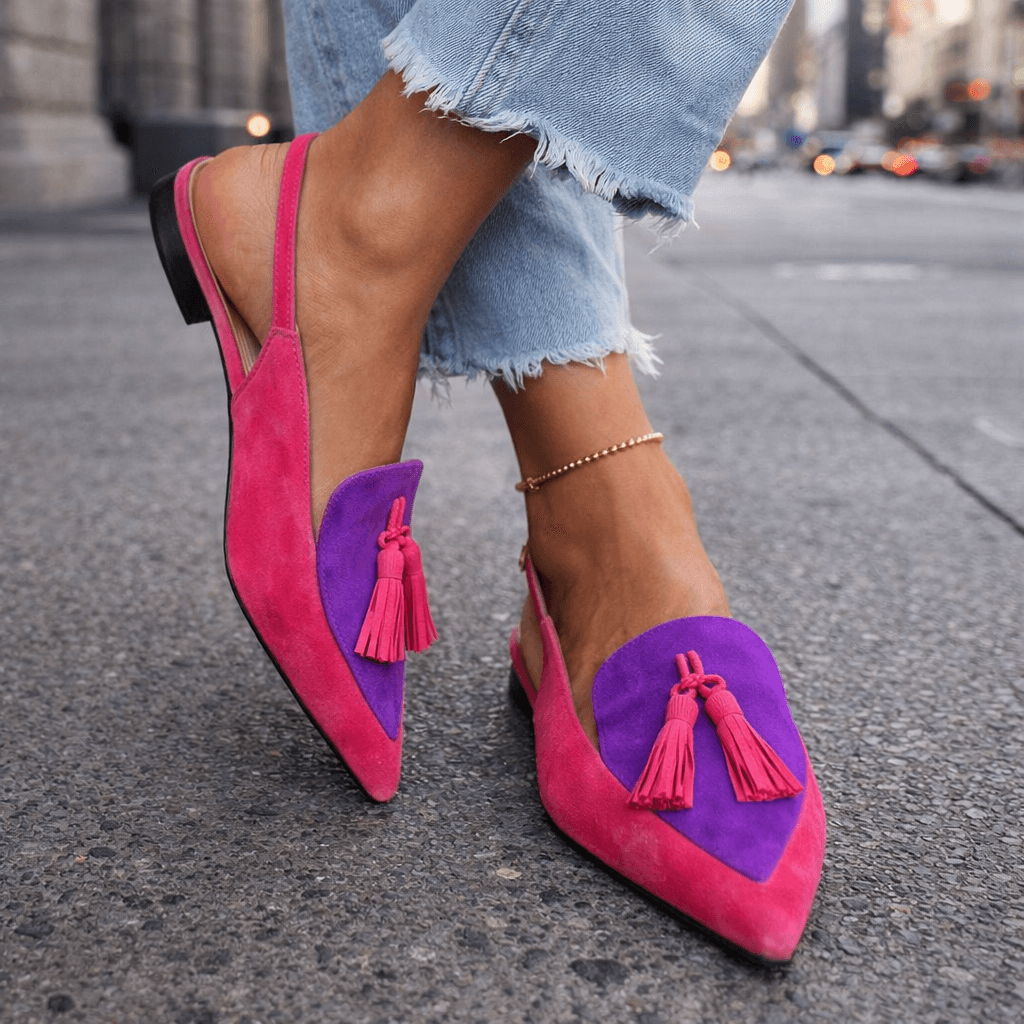 Damen Slingpumps aus Wildleder mit gepolsterter Sohle Jully