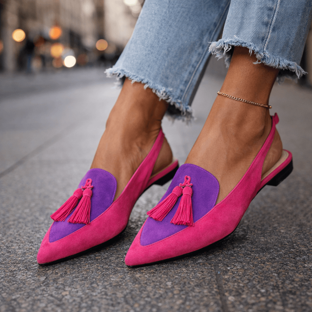 Damen Slingpumps aus Wildleder mit gepolsterter Sohle Jully