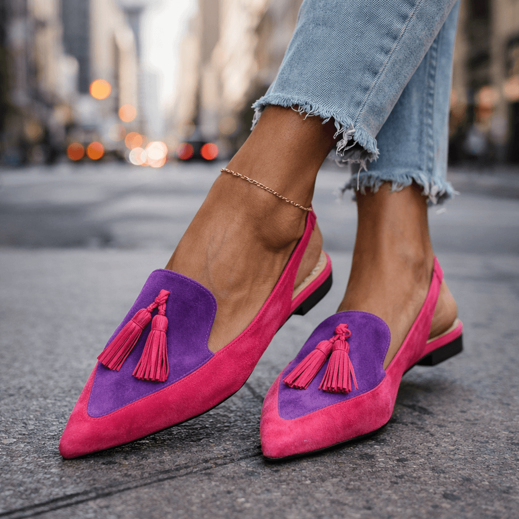 Damen Slingpumps aus Wildleder mit gepolsterter Sohle Jully