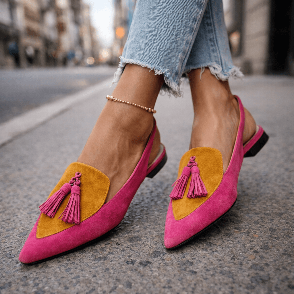 Damen Slingpumps aus Wildleder mit gepolsterter Sohle Jully