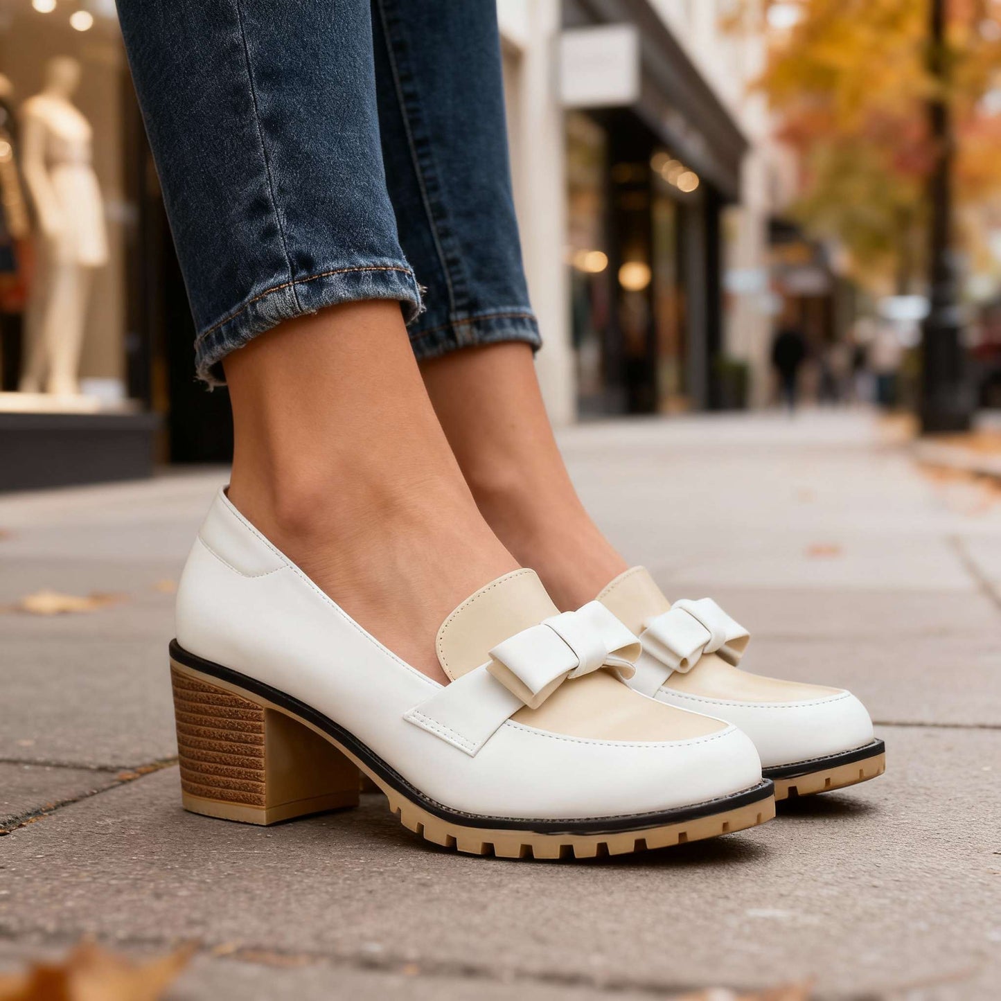 Damen Slip-On-Loafer mit Schleifendetail in Schwarz Jully