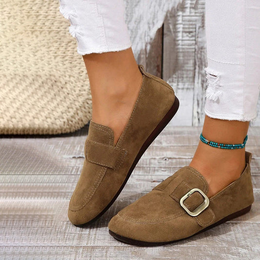Damen Slip-On-Schuhe aus Wildleder mit flachem Absatz Jully